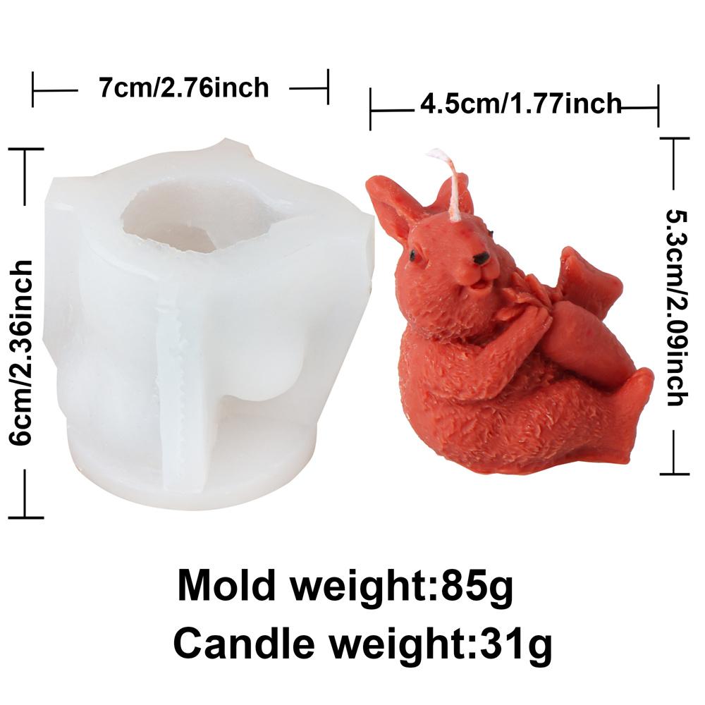 

3D Flower Rabbit Candle Silicone Mold DIY Soap Resin Plaster Animal Making Tool Easter Bunnies Shape Cake Decorating Mould