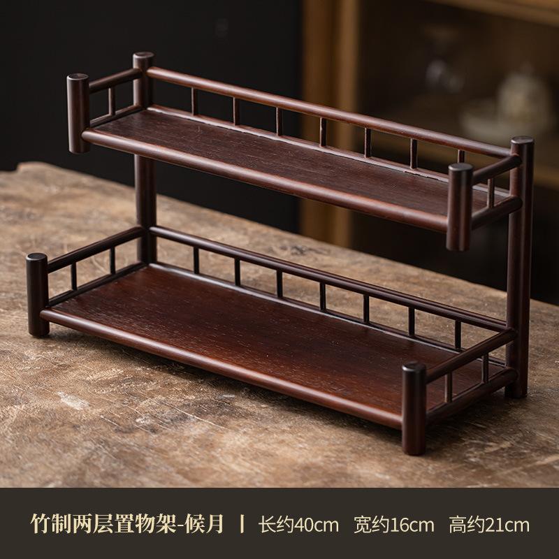 Ancient Desktop Shelf Small Solid Wood Ornament Tea Cup Storage Shelf Tea Set frame Multi-layer Tea Stand Tea Rack Display Shelf 6590₽