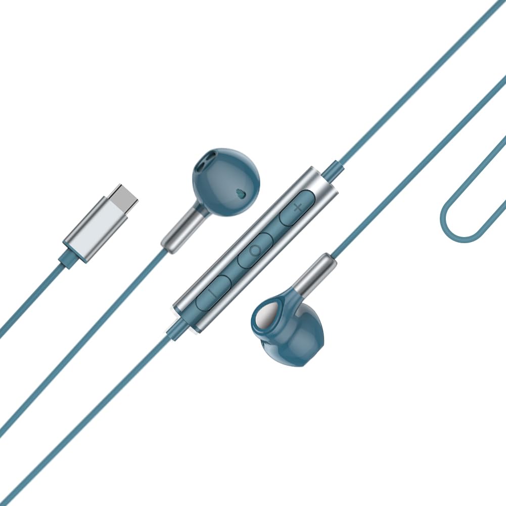 Laza-Vally Type C Wired Earphones with Mic and Remote, Compatible with Windows, Android, and iOS Devices. Compatible with Android smartphones, iPhone