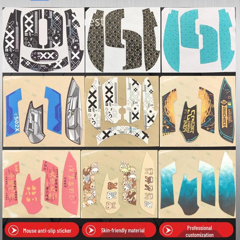 

Зносостійкі, протиковзкі, поглинаючі піт наклейки для миші та клавіатури Logitech для геймінгу чорний