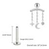 Right Grand ASTM F136 Titanium Hidden Helix Chain Earring 16G Dainty Star Moon CZ Dangle Cartilage Stud Piercing Jewelry