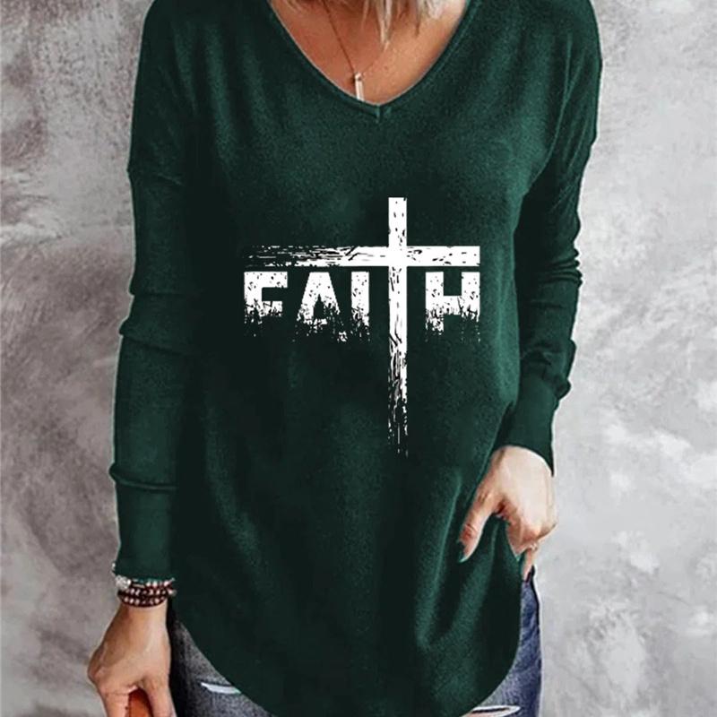 Size Shirt Plus T Print Vintage Cartoon 3d Tees Long Sleeve Loose Top Women Autumn V Neck Tshirts
