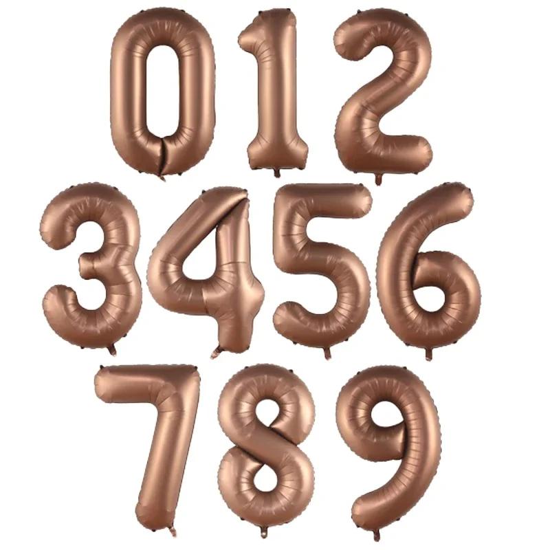 

40 Inch Big Foil Birthday Balloons Helium Number Balloon 0-9 Happy Birthday Wedding Party Decorations Shower Large Figures Globo 9&40inch шоколадний