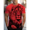 T-shirt Estiva da Uomo con Stampa Digitale 3D Leone