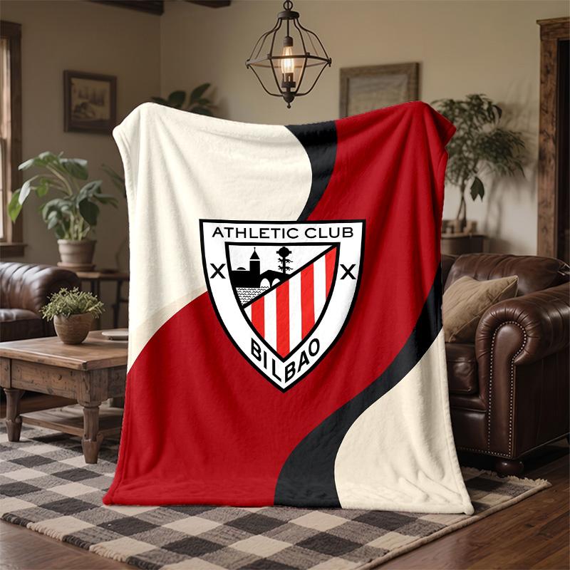 Athletic Bilbao Football Print Flannel Blanket Soft Warm Sofa Bed Throw Blanket For Home Office Bedroom