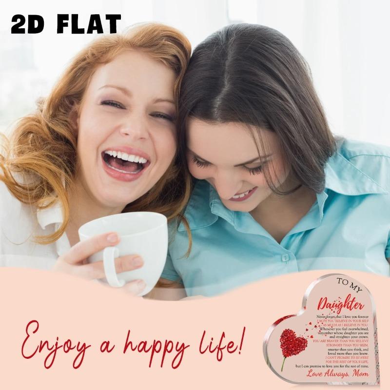 2D Flat "love Always" Heart Transparent Acrylic Desktop Decoration Plaque, Home Decor Plaque Hanging Wall Art Decorative Garden Decoration for Room Do