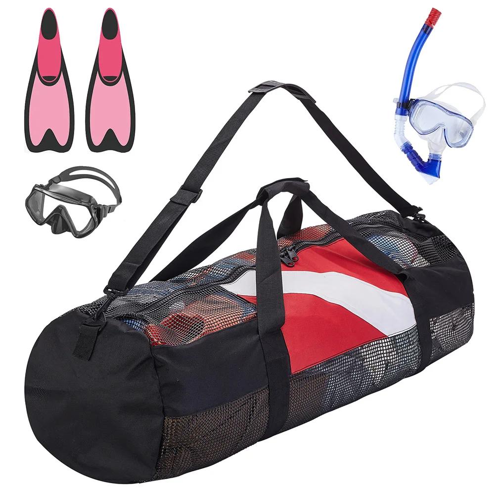 Extra Large Swimming Beach Storage Bag Portable Mesh Diving Duffels Bag with Adjustable Shoulder Strap for Travel Gym Workout