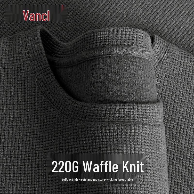 VANCL Men s Waffle Knit Loose Short Sleeve T-Shirt L