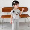 Korean Summer Girls' Sweet T-shirt & Stylish 7-Point Pants Set - Short Sleeve Children's Wear Two-Piece
