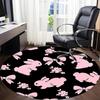 1pc Bunny Floral Office Round Area Rug,  Mat Suitable ForOffice, Under Office Chairs Bedroom Living Room Home Decor, Room Deco