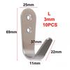 10 PCS Solid Stainless Steel Wall Mount Single Hook Heavy Duty Rustproof Coat Hanger