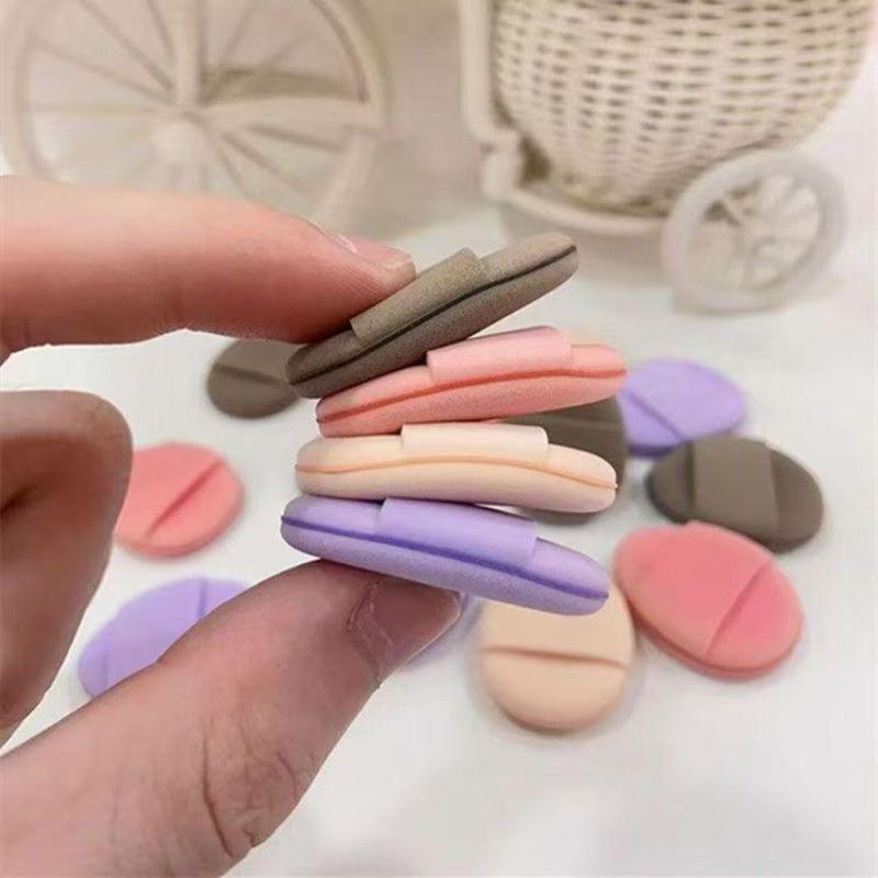 Mini Finger Cushion Puffs 10Pcs Latex-Free Reusable Soft Sponge Powder Puffs for Concealer Foundation