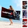 T-Terrifier 3 Horror Clown Movie Beach Towel Summer Kids Large Bath Pool Beach Towel Microfiber Absorbent For Swimming Travel