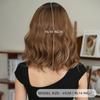 Synthetic Short Wavy Brown Wigs with Bangs Women Layered Hair with Dark Roots Daily Party Costume Heat Resistant Fibre