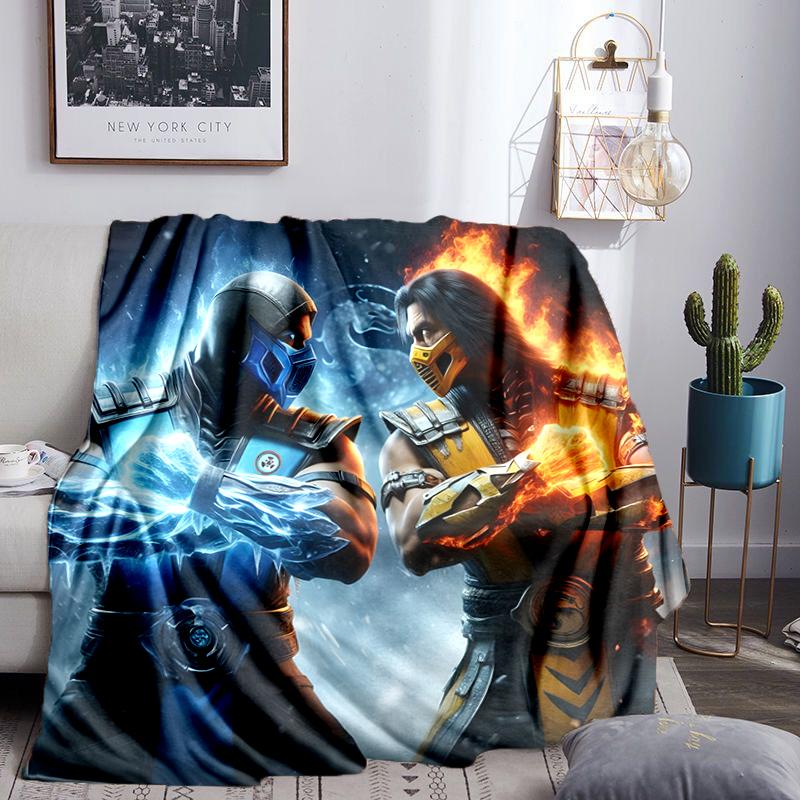 Dark Warrior's Mortal Kombat Blanket Flannel Throw for Sofa, Indoor, Camping, Living Room, Office, Chair, And Bed Soft Birthday Gift