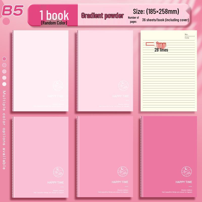 B5 Gradient Color Softcover Notebook for Junior and High School Students