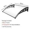 Sunshade Polycarbonate Sunshade Aluminum Alloy Bracket Door and Window Eaves Rain Cover Large-sized Silent Awning