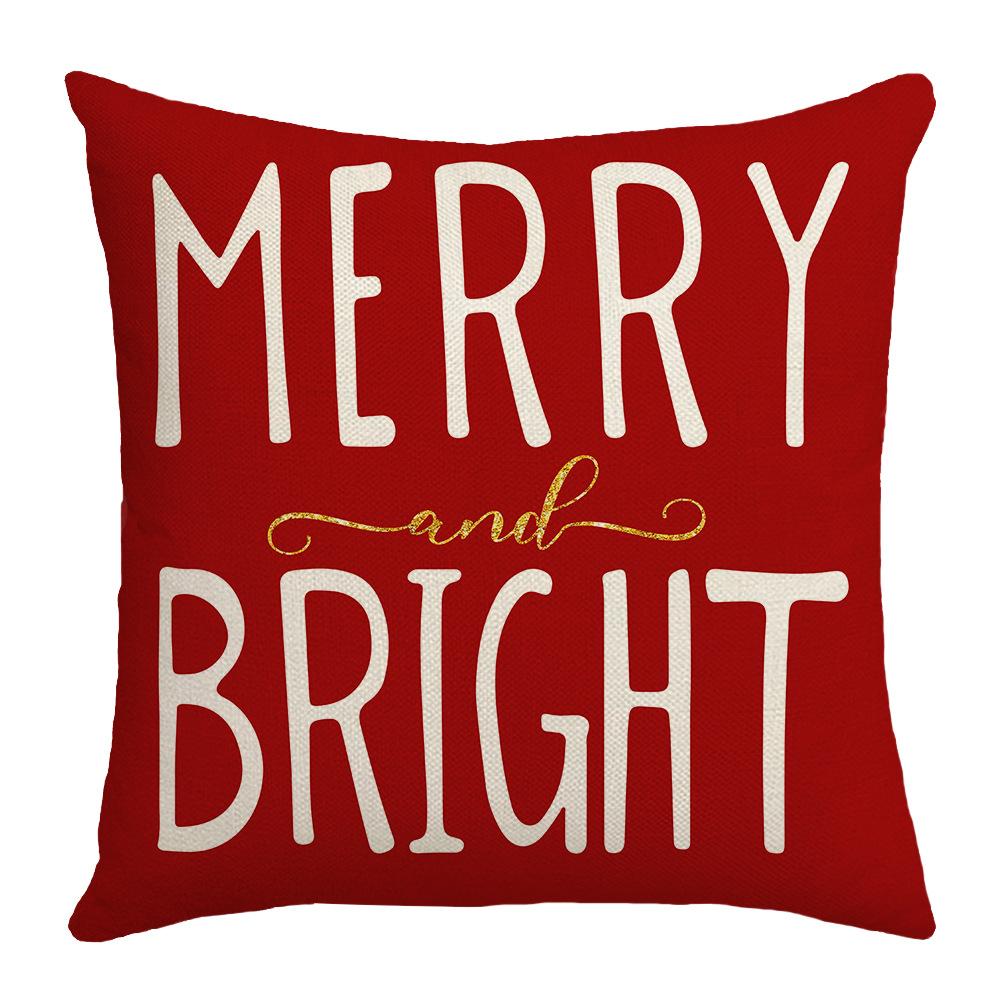 New Christmas Cartoon Pillow Cover Sofa Bedside Linen Printed Gift Square Cushion Cover