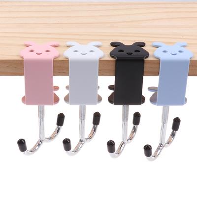 Gancho de Mesa Coelho Fofo Gancho Lateral para Pendurar em Mesa Ganchos de Armazenamento Ajustáveis Gancho para Pendurar Fone de Ouvido Mochila Mesa Sem Furos