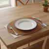 Heat-Resistant Oval Rattan Woven Placemat Handmade Non-Slip Table Mat Vintage Rustic Style Tableware Heat-Insulated Mat Dish