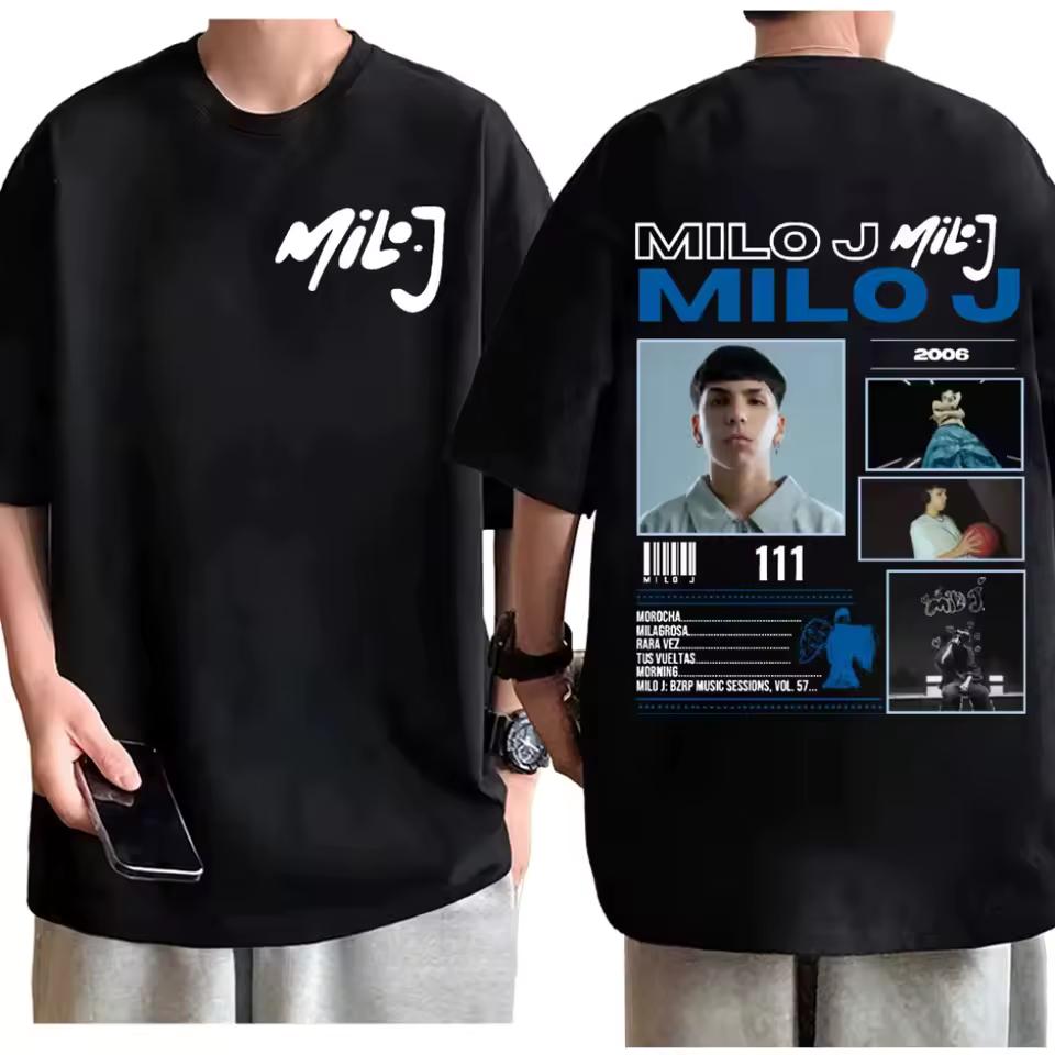 Rapper Milo J Tour Merch T Shirt Men's Clothing Women's Hip Hop Fashion T Shirt Summer High Quality Cotton 2026 New T-shirt