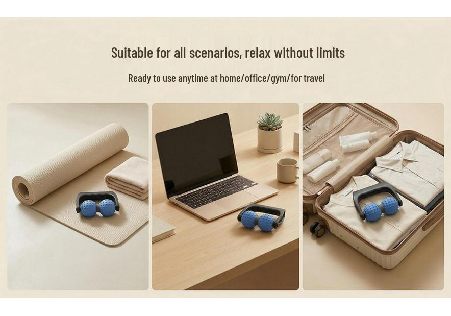 Double Nubs Handheld Peanut Massage Roller for Yoga & Muscle Relaxation