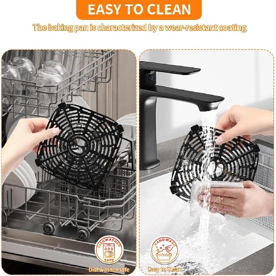 Air fryer Grill Pan for BLACK+DECKER Purify 6QT Air Fryer, 8.1’’×8.1’’ Air Fryer Replacement Parts Grill Plate Crisper Plate Accessories