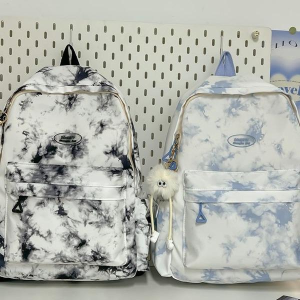 Schoolbag female Korean version college student Mori tie-dye simple backpack large capacity Japanese junior high school high school backpack