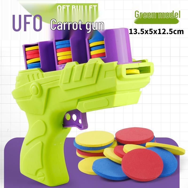 Kids' Interactive UFO Soft Bullet Gun - Parent-Child Shooting Toy with EVA Carrot Design