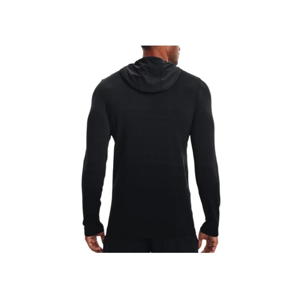 Under Armour Solid Color Hooded Long Sleeve T-Shirt Men tops Black 1370447-001