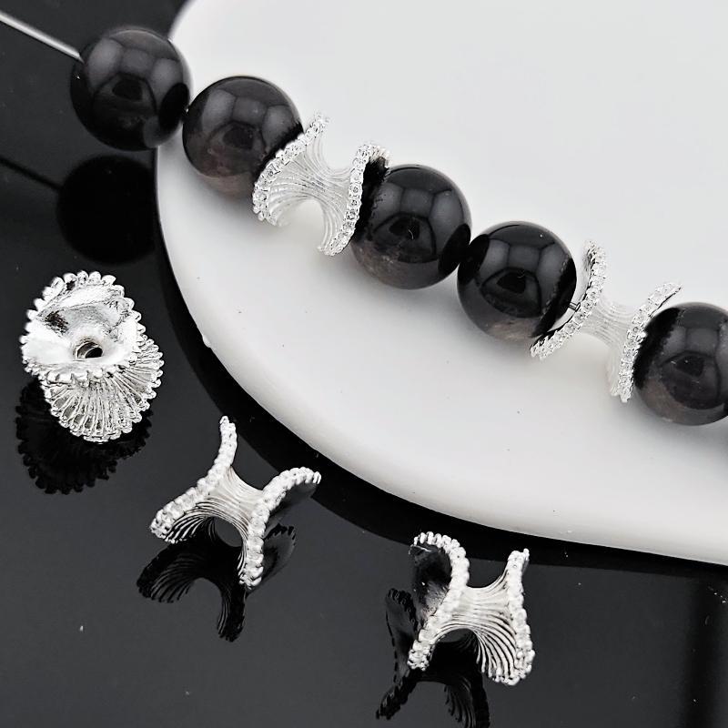 10 Pieces Alloy Wave Spacer Beads Diy Beaded Bracelet Necklace Spacer Beads Accessories Jewelry Making Materials