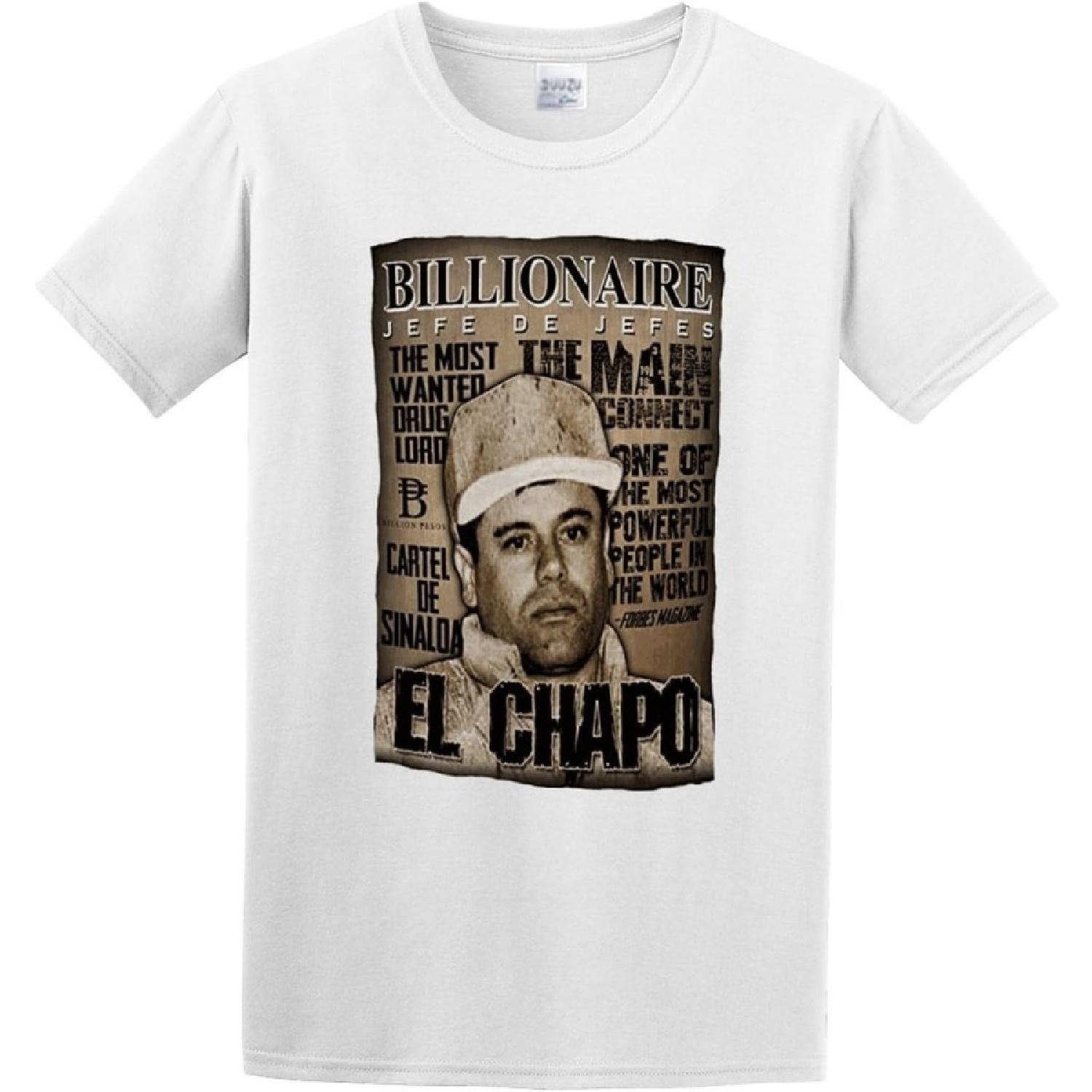 BAIZIHUI Миллиардер Эль Чапо Самый Разыскиваемый Графический Наркобарон Хоакин Гусман Тюремная Футболка Мужская Топы Футболка Белый S белый