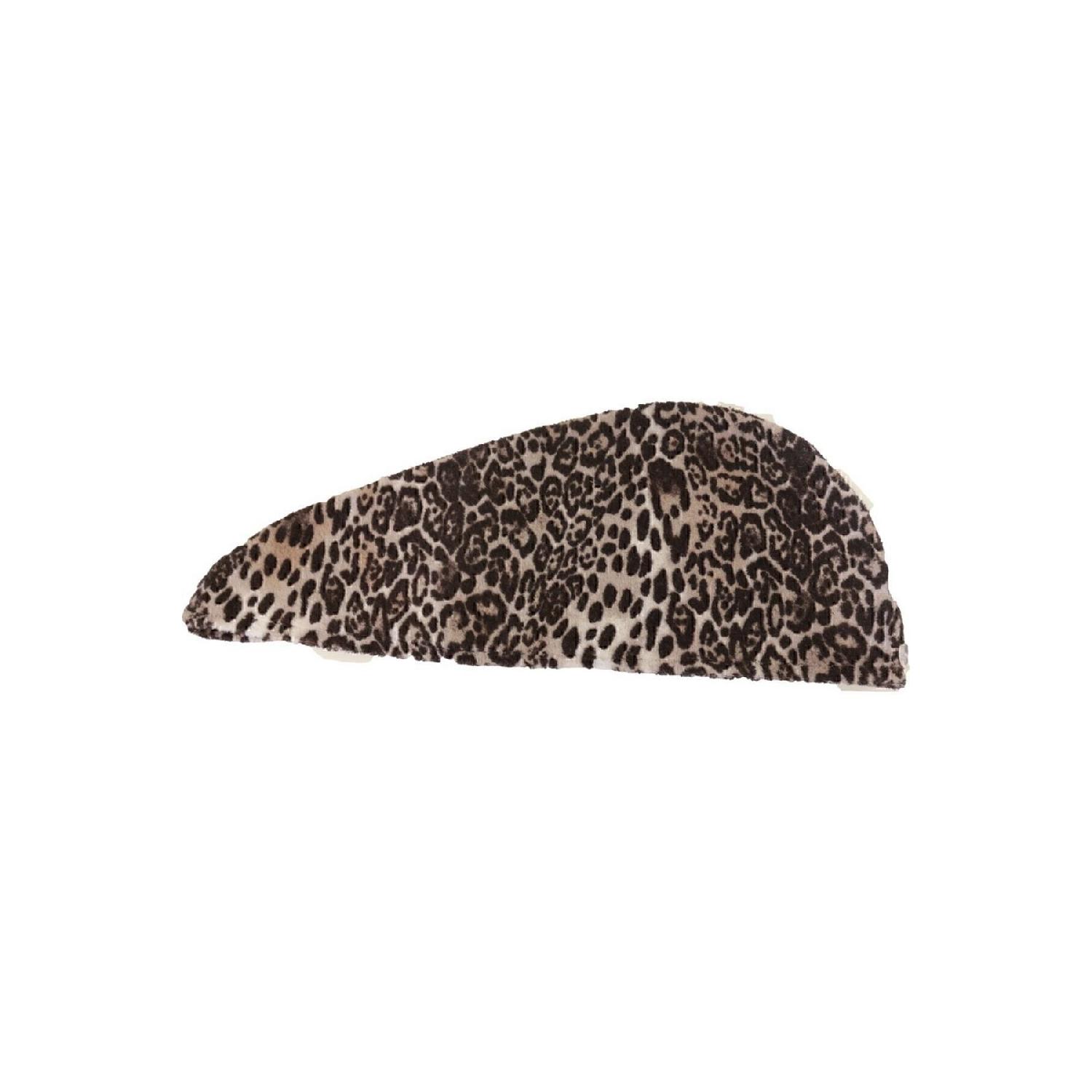 

Printed Curly Hair Drying Cap Buttoned Head Towel Hair Cap-leopard Printed