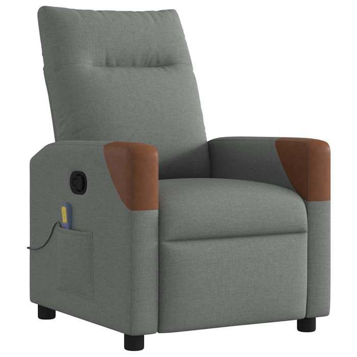 VidaXL Reclining Massage Chair Dark Grey Fabric, Massage Chair, Armchair, Sofa Armchair, Office Chair 4104818