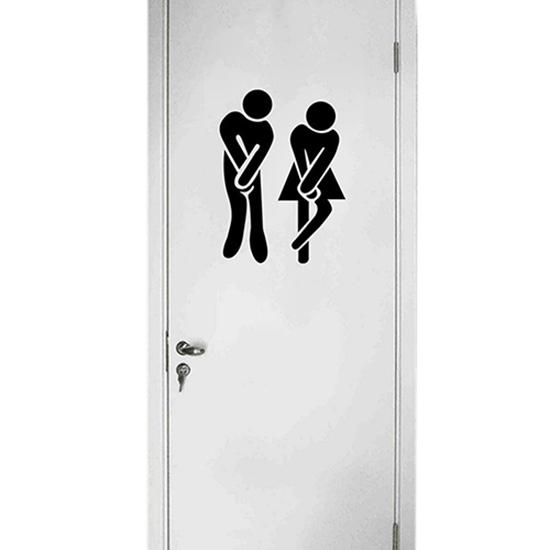 Cute Man Woman Washroom Toilet WC Bathroom Door Sticker