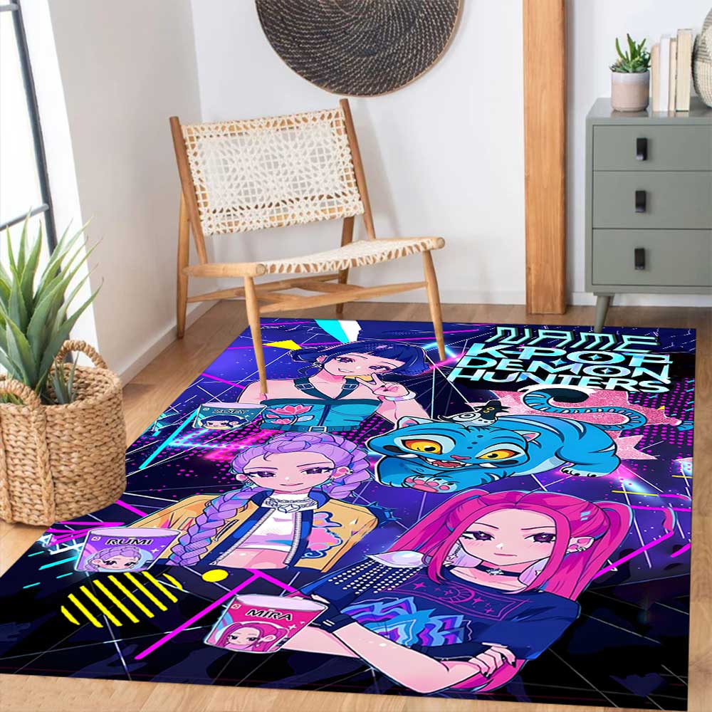 K Pop Demon Hunters Customize your name rug, office chair cushion, home bedroom living room gift.