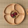 Wood Appetizers Serving Dish Household 5 Compartments Snack Dry Fruit Plate Candy Tray - Round Divided Snack Plate Tray
