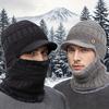Men's Full-Face Knit Balaclava Hat & Mask Windproof Thermal Winter Beanie with Detachable Face Cover, Cycling, Skiing, Winter Hats for Men