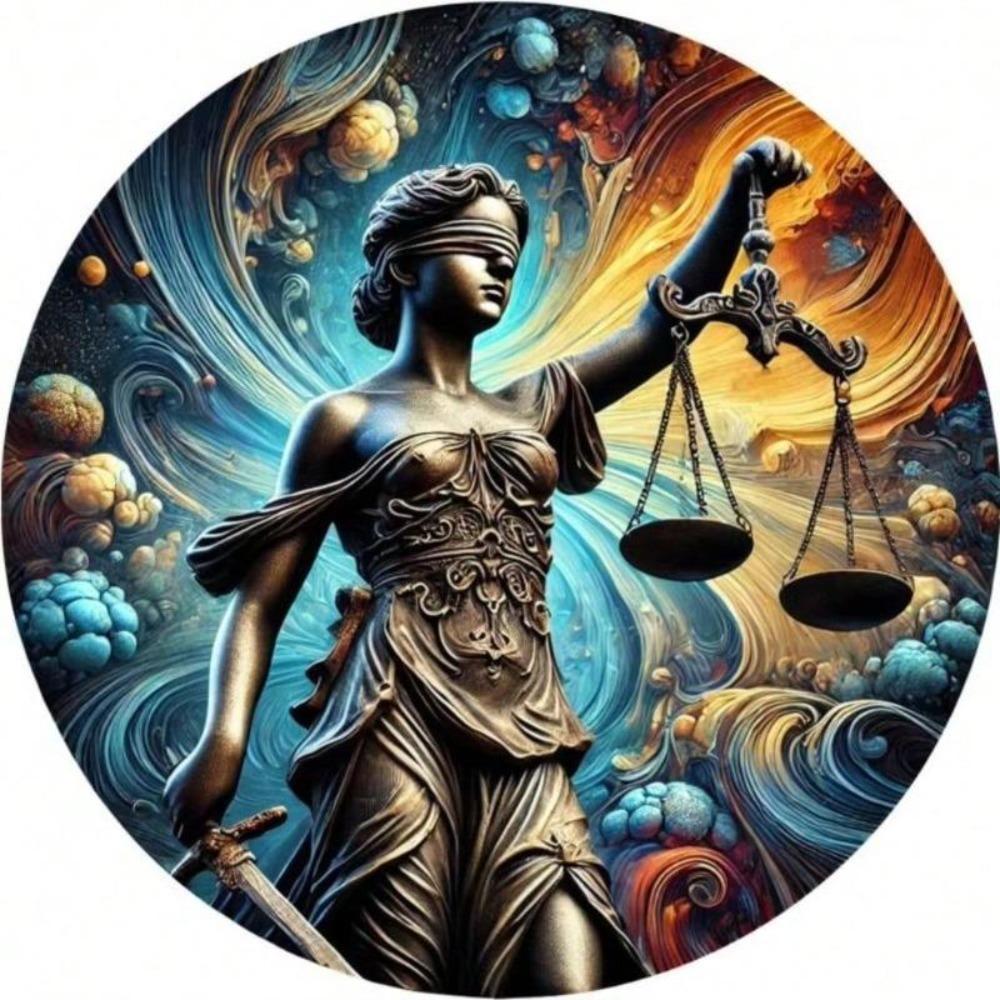 Metal Tin Sign Justice Goddess Wall Art 8x8 Inch Home Kitchen Decor