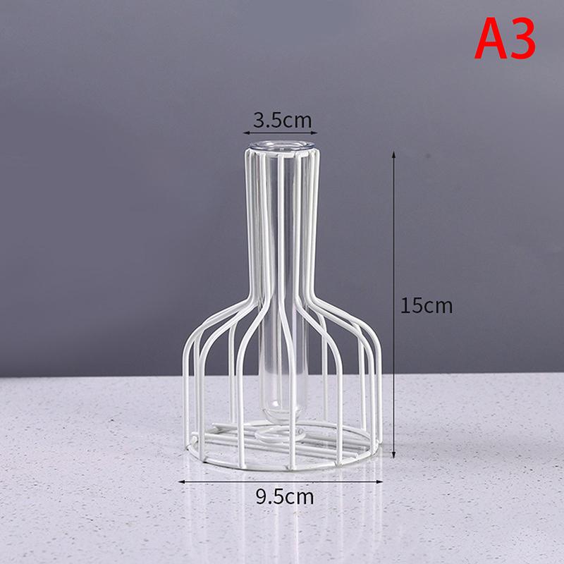 Hollow Iron Solid Color Vase, Transparent Artificial Flower Dried Flower Arrangement Container For Home Living Room