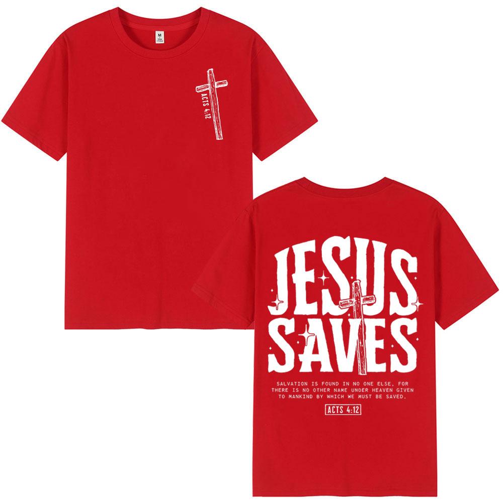 Jesus Saves Christian Bible Verse Tshirts Unisex Unisex Fashion Vintage Short Sleeve T Shirt Summer Casual Loose 100cotton Tshirt