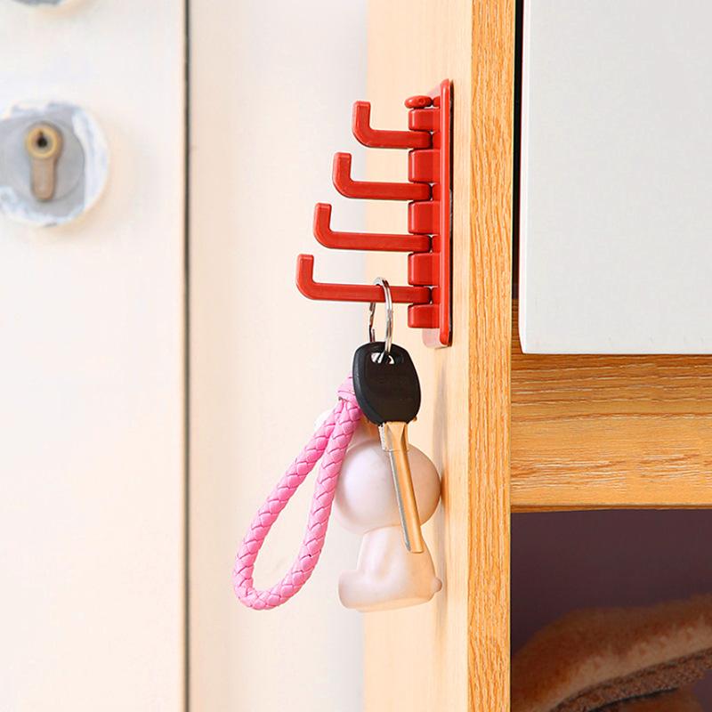 Creative Organizer Wall Mounted Adhesive Four Hook Set for Kitchen, Bathroom and Bedroom