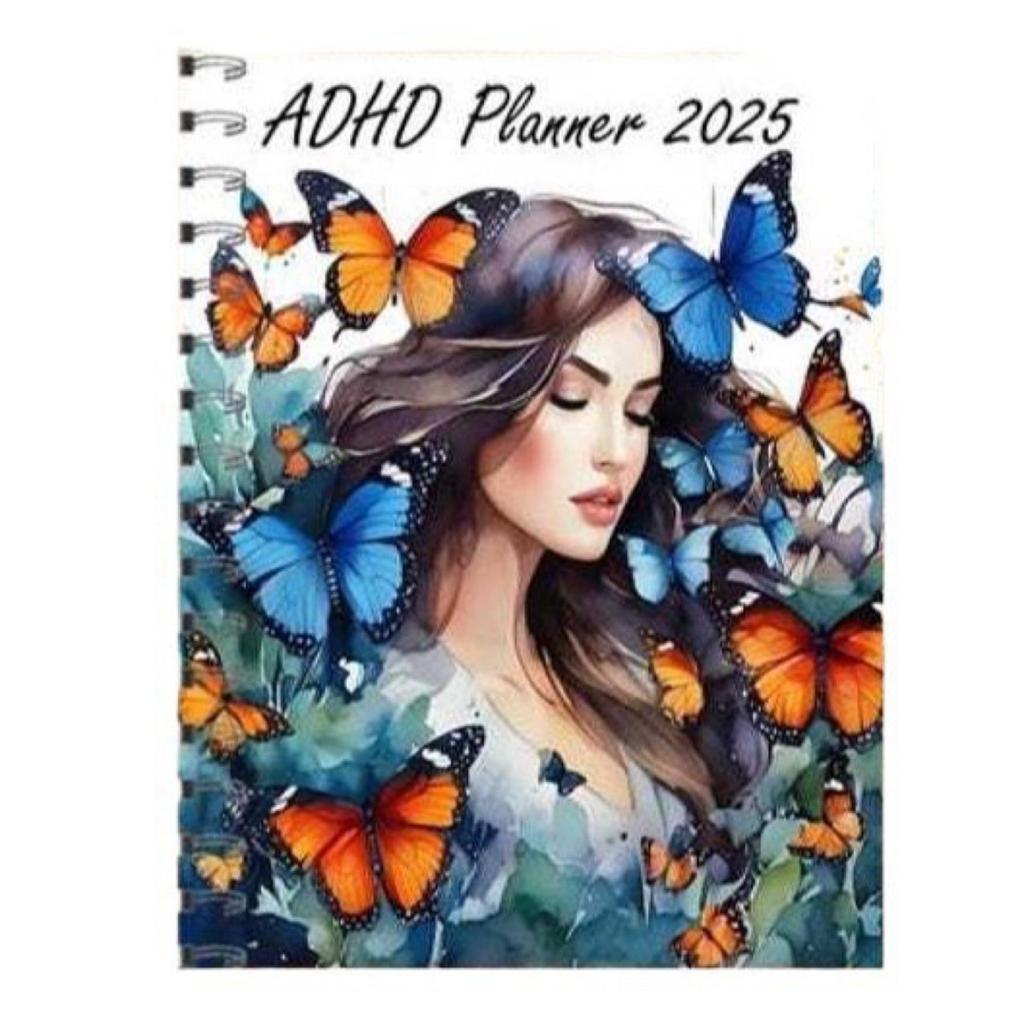 ADHD Plan 2025 Plan Calendar Butterfly Flowers