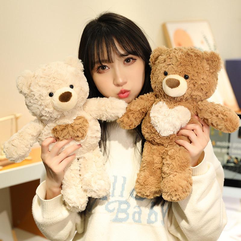 Cute Love Bear Plush Toy Running Little Bear Gift Birthday Christmas Gifts for Kids Valentine's Day Gift for Lovers Home Decor
