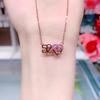 S925 Sterling Silver Heartbeat Necklace for Women with Pink Diamond - Bestselling Simple, Versatile Fashion