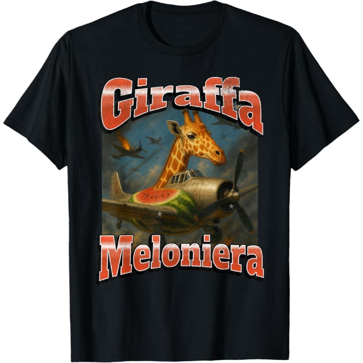 Забавная графическая футболка с итальянским мемом про жирафа-арбуза(7) S