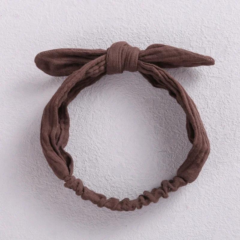 Baby Elastic Hair Bands Girl Headband Cotton Linen Kids Headwear Knot Hair Accessories Toddler Rabbit Ear Turban Playa Ties Soft