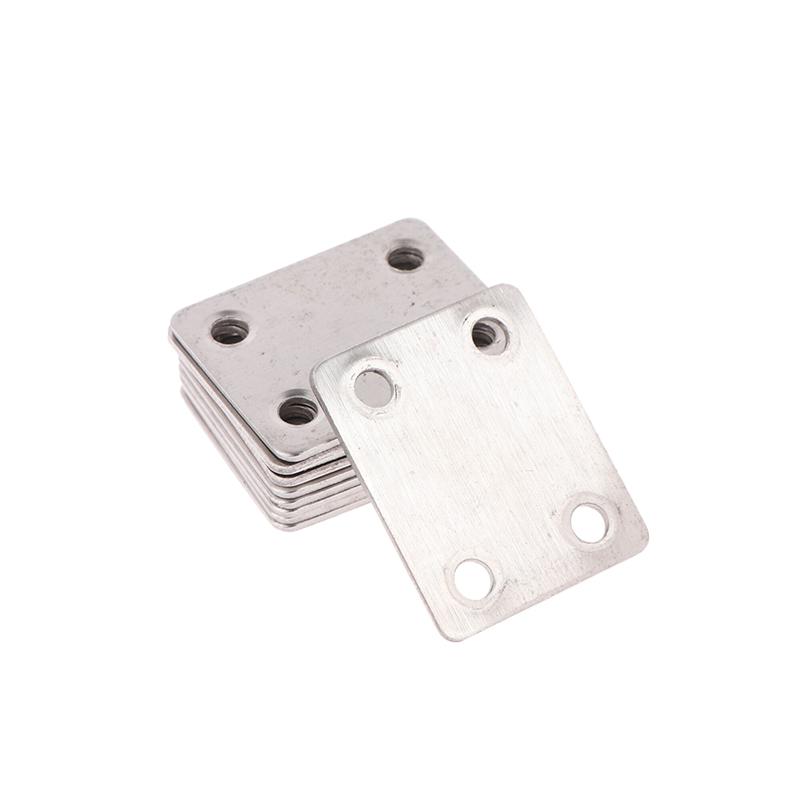 10Pcs Straight Four Hole Fixed Angle Bracket Stainless Steel Right Angle Bracket Furniture Fasteners Wood Shelves Cbinets