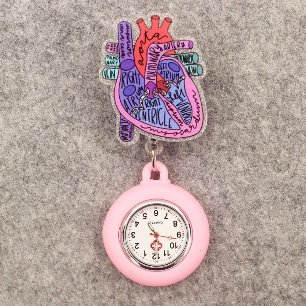 Orologi da Tasca da Infermiera Carini Porta Badge da Medico a Cartone Animato Spilla Orologio Retrattile Divertente Regalo