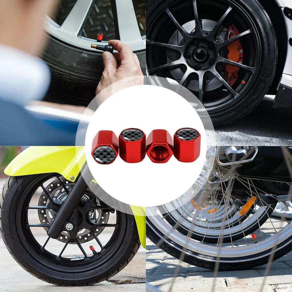 Valve End Caps - Tire Valve Cover, Valve Stem Caps | 0.43x0.43x0.47 Inch Metal